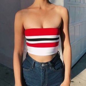 Garage Red White & Blue Tube Top | Color: Red/White | Size: L | Li